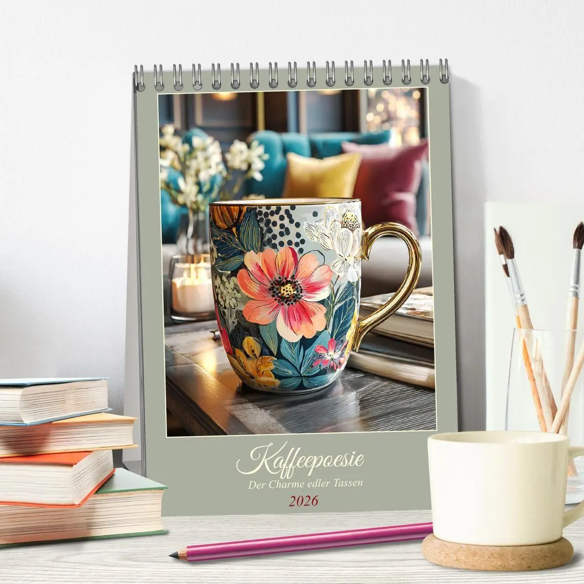 Bild: 9783516727692 | Kaffeepoesie. Der Charme edler Tassen (Tischkalender 2026 DIN A5...