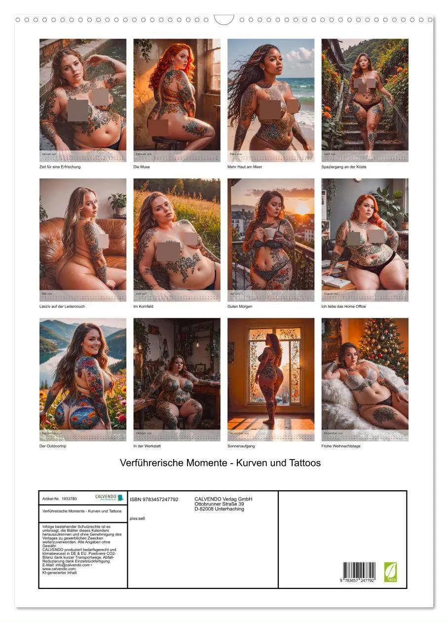 Bild: 9783457247792 | Verführerische Momente - Kurven und Tattoos (Wandkalender 2026 DIN...