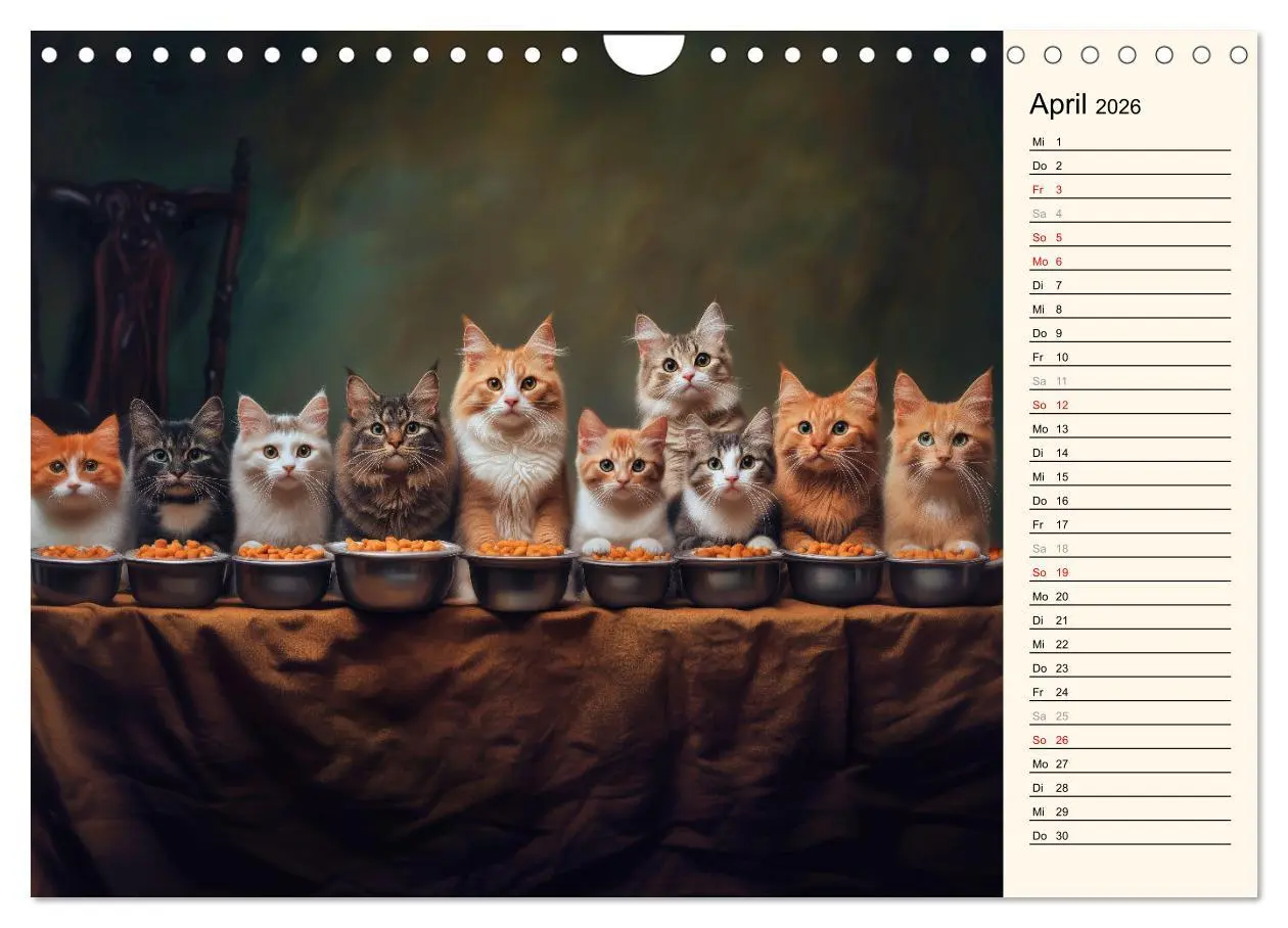 Bild: 9783457317792 | Katzen schaffen Kunst (Wandkalender 2026 DIN A4 quer), CALVENDO...