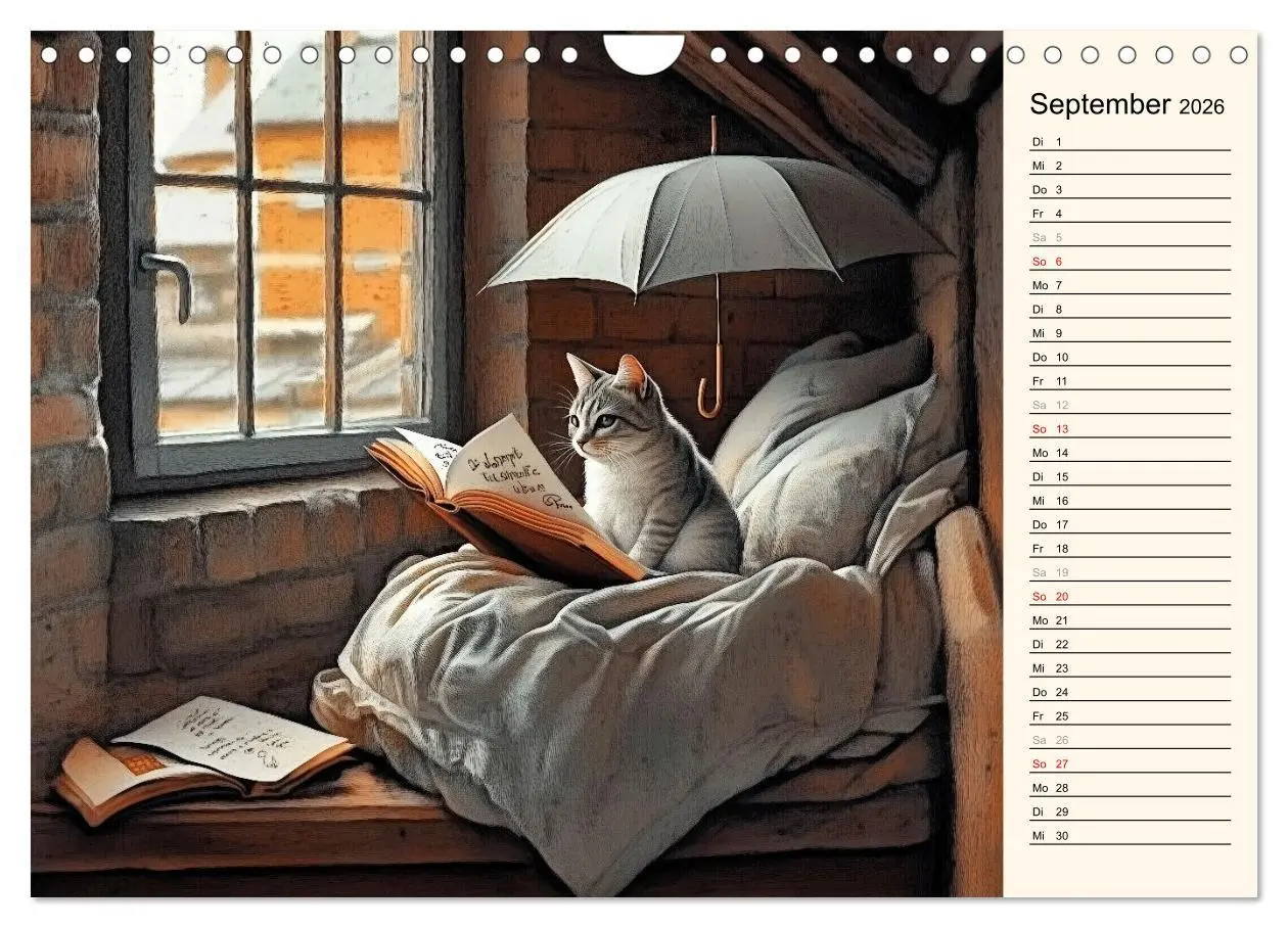 Bild: 9783457317792 | Katzen schaffen Kunst (Wandkalender 2026 DIN A4 quer), CALVENDO...