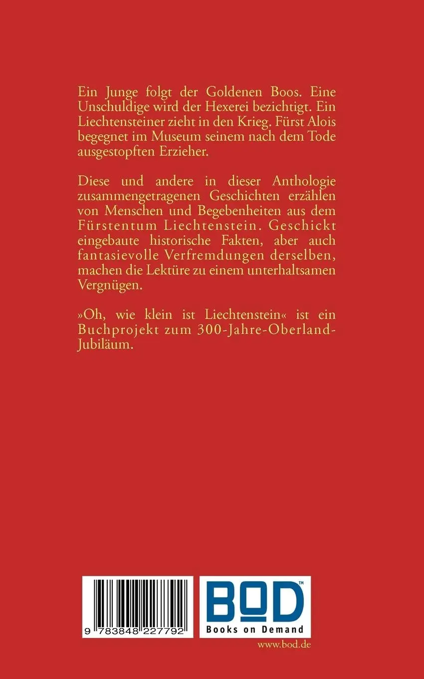 Rückseite: 9783848227792 | Oh, wie klein ist Liechtenstein | Erzählungen | Armin Öhri | Buch