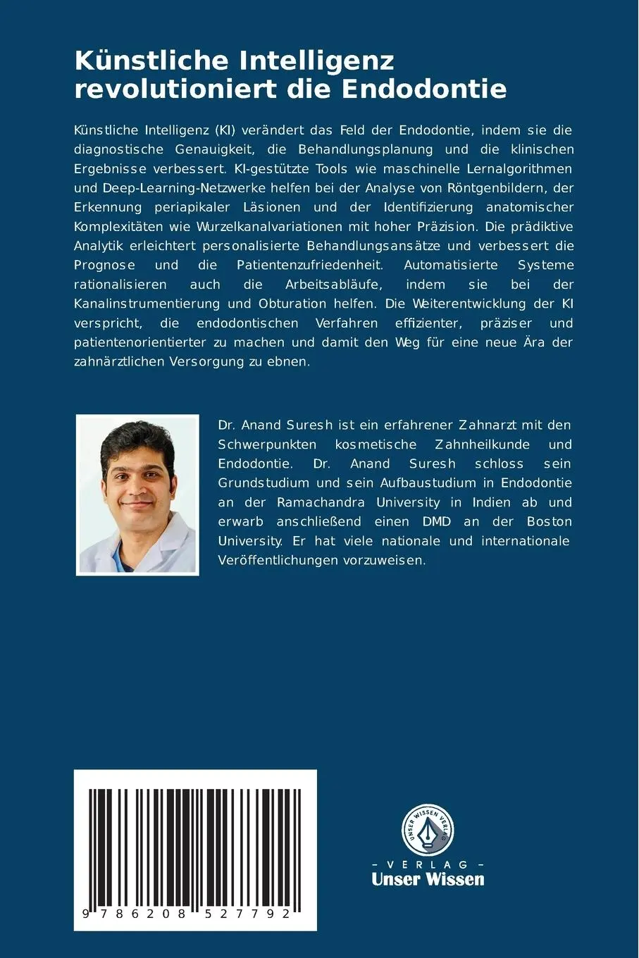Rückseite: 9786208527792 | Künstliche Intelligenz revolutioniert die Endodontie | Suresh (u. a.)