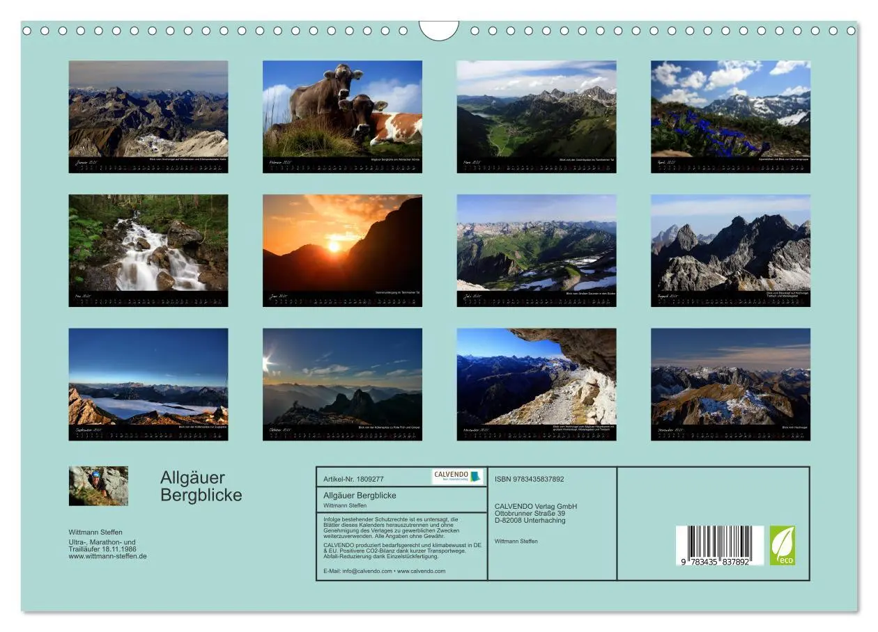 Bild: 9783435837892 | Allgäuer Bergblicke (Wandkalender 2025 DIN A3 quer), CALVENDO...
