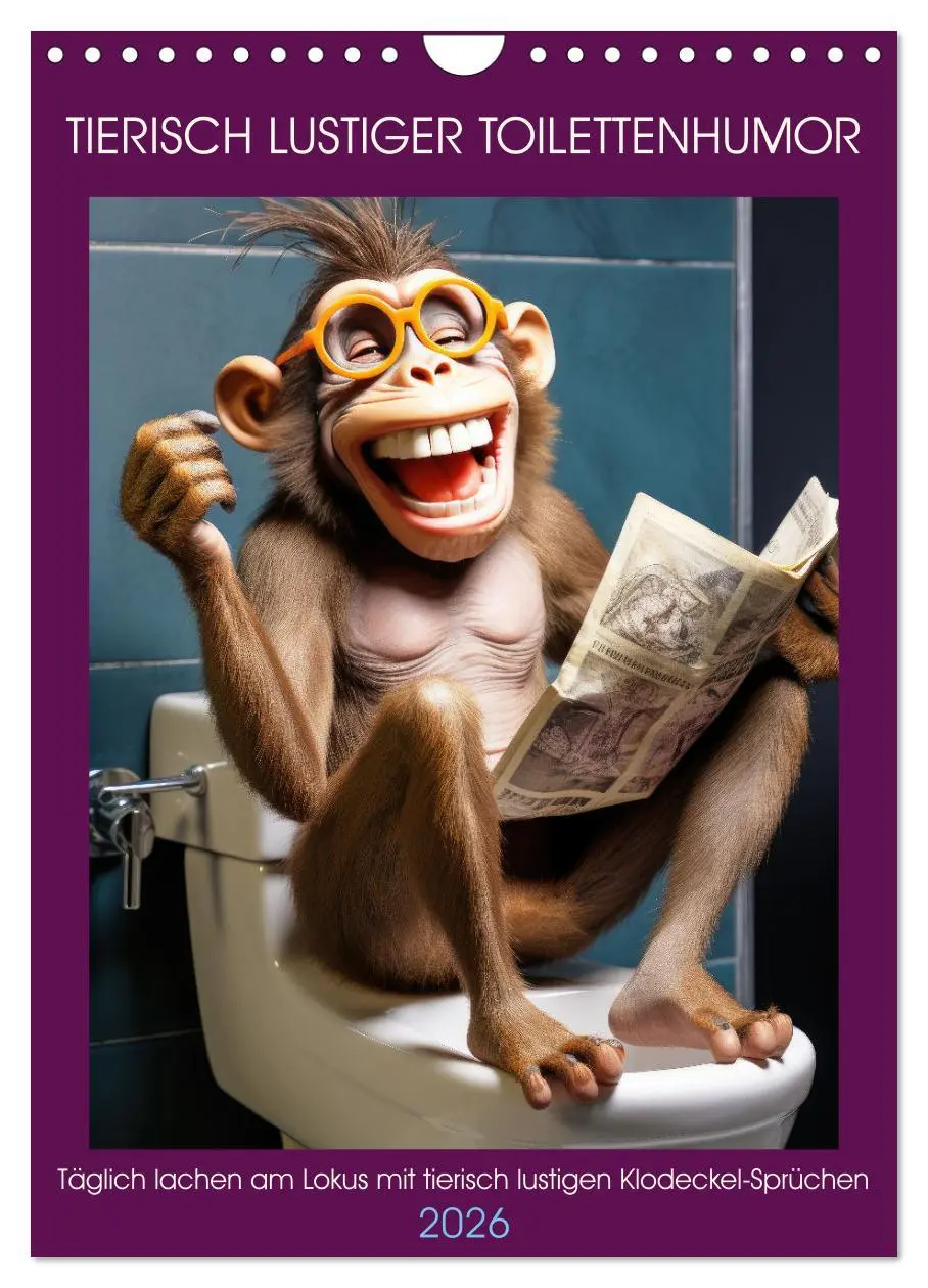 Cover: 9783516257892 | Tierisch lustiger Toilettenhumor (Wandkalender 2026 DIN A4 hoch),...