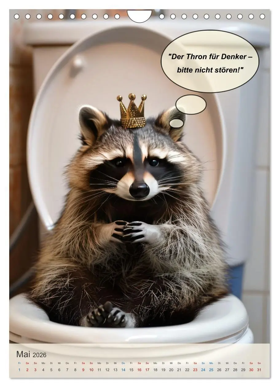 Bild: 9783516257892 | Tierisch lustiger Toilettenhumor (Wandkalender 2026 DIN A4 hoch),...