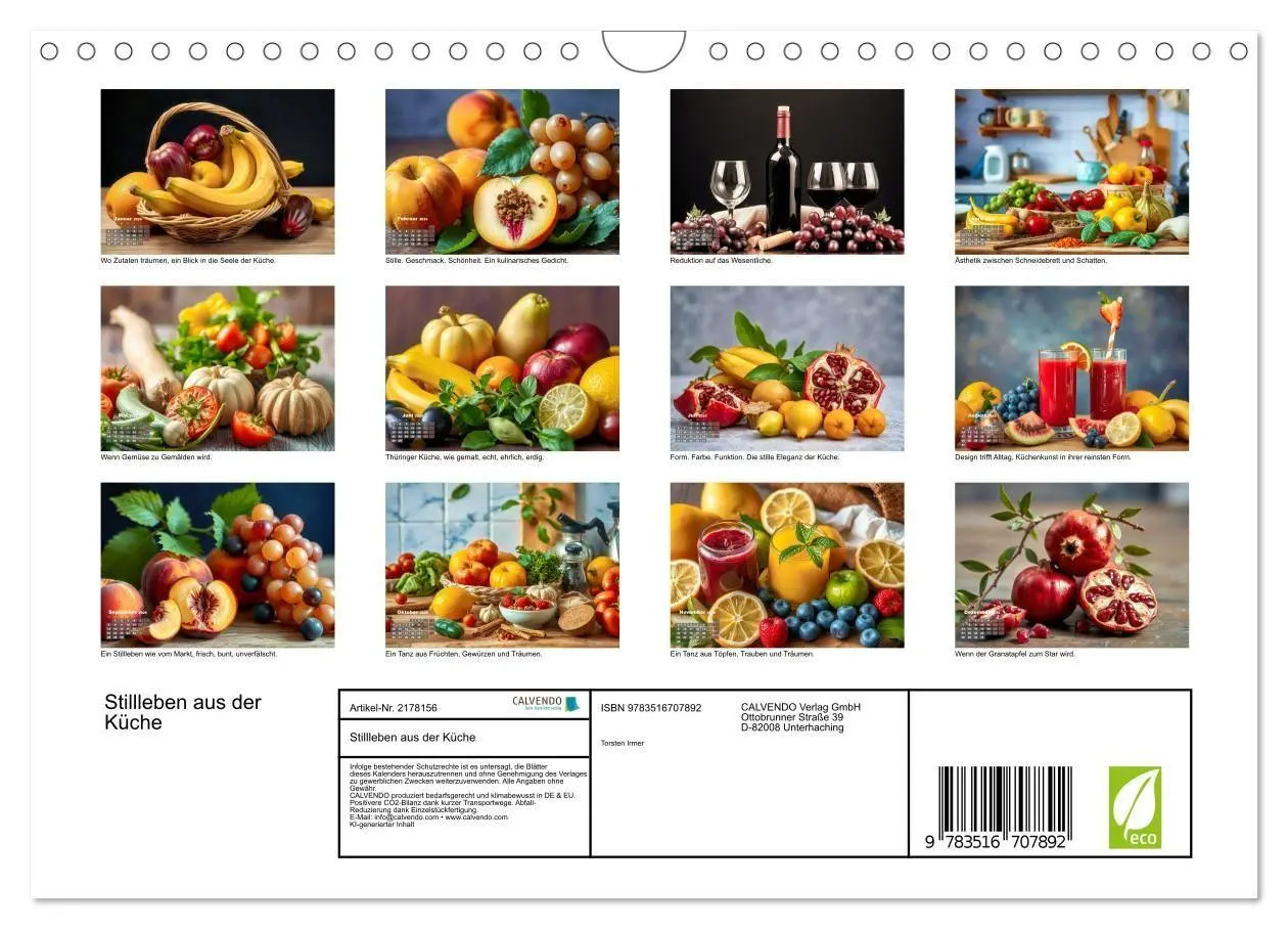 Bild: 9783516707892 | Stillleben aus der Küche (Wandkalender 2026 DIN A4 quer), CALVENDO...