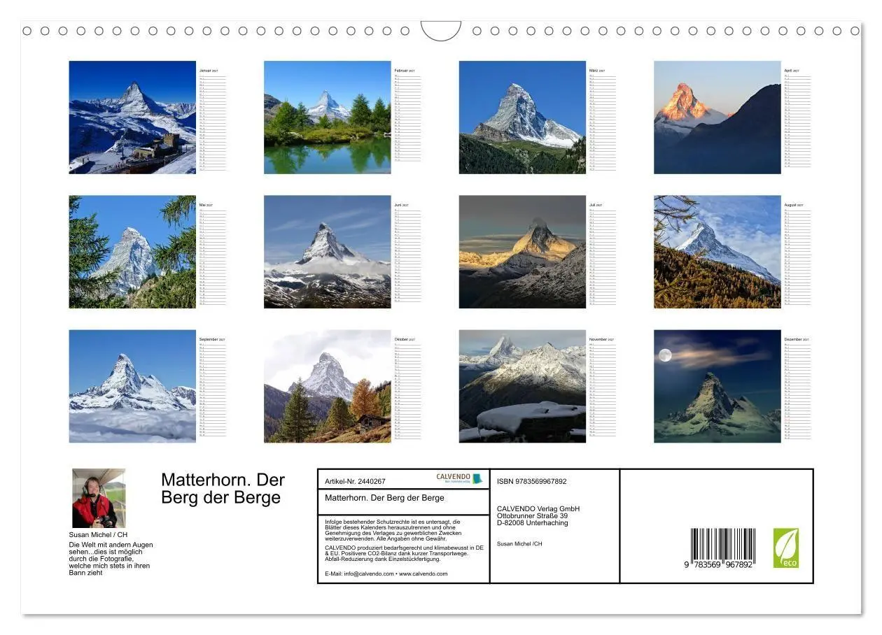 Bild: 9783569967892 | Matterhorn. Der Berg der Berge (Wandkalender 2027 DIN A3 quer),...