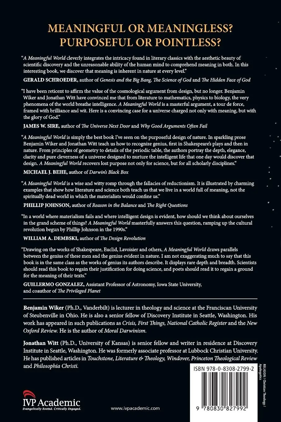 Rückseite: 9780830827992 | A Meaningful World | Benjamin Wiker (u. a.) | Taschenbuch | Englisch