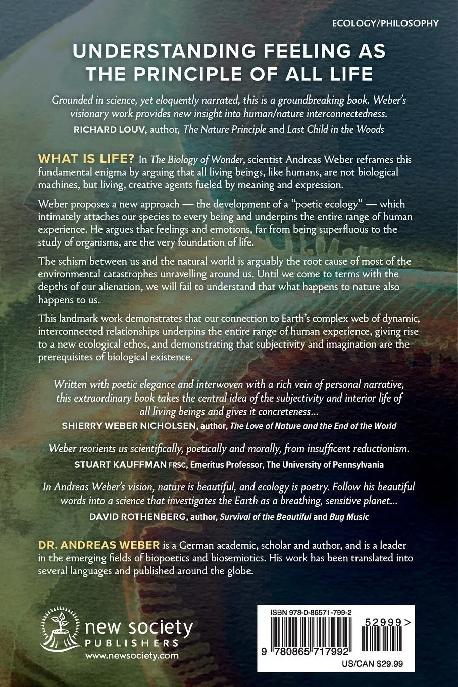 Rückseite: 9780865717992 | The Biology of Wonder | Andreas Weber | Taschenbuch | Englisch | 2022