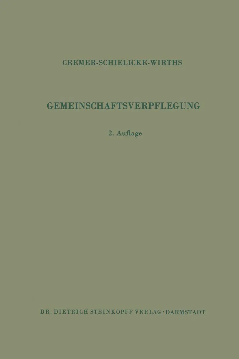Cover: 9783642868092 | Gemeinschaftsverpflegung | W. Wirths (u. a.) | Taschenbuch | xii