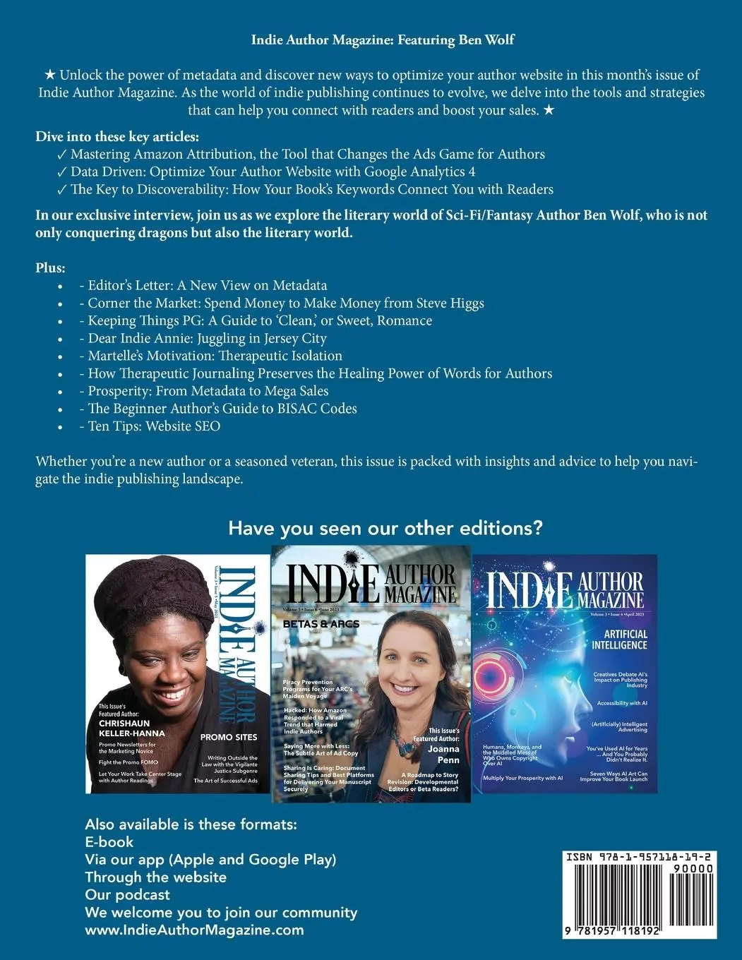 Rückseite: 9781957118192 | Indie Author Magazine Featuring Ben Wolf The Science of Metadata,...