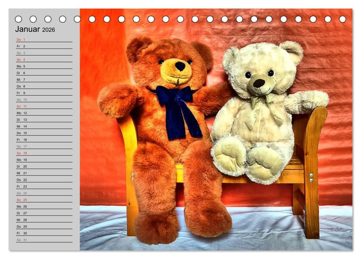 Bild: 9783457968192 | TEDDYBÄR, OH TEDDYBÄR... (Tischkalender 2026 DIN A5 quer), CALVENDO...