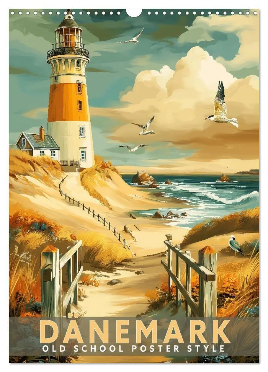 Cover: 9783516818192 | Dänemark - Old School Poster Style (Wandkalender 2027 DIN A3 hoch),...