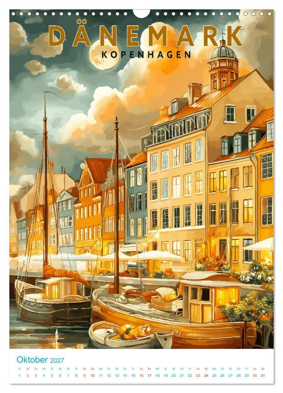 Bild: 9783516818192 | Dänemark - Old School Poster Style (Wandkalender 2027 DIN A3 hoch),...