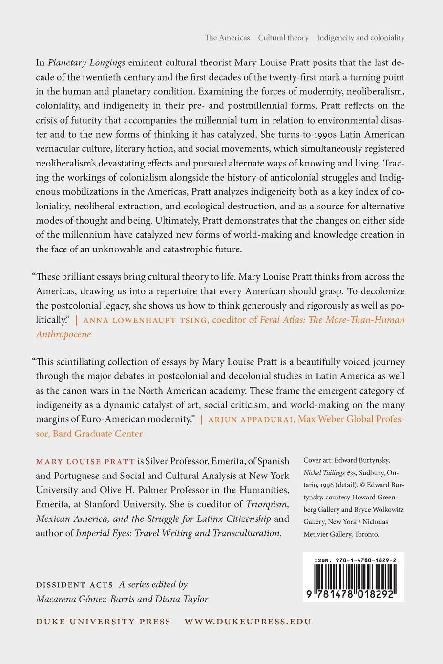 Rückseite: 9781478018292 | Planetary Longings | Mary Louise Pratt | Taschenbuch | Englisch | 2022