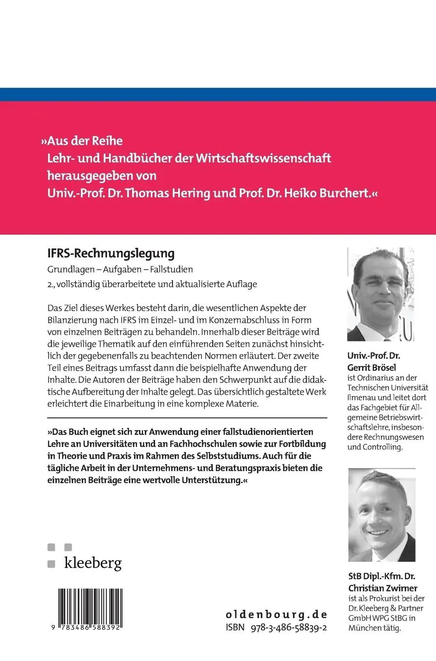 Rückseite: 9783486588392 | IFRS-Rechnungslegung | Grundlagen - Aufgaben - Fallstudien | Buch