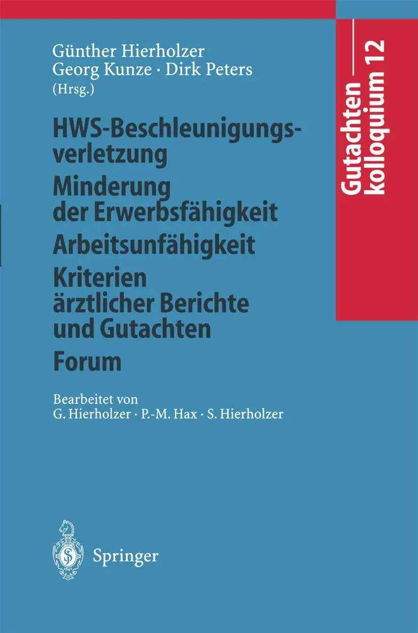 Cover: 9783540628392 | Gutachtenkolloquium 12 | Georg Kunze (u. a.) | Taschenbuch | xv | 1997