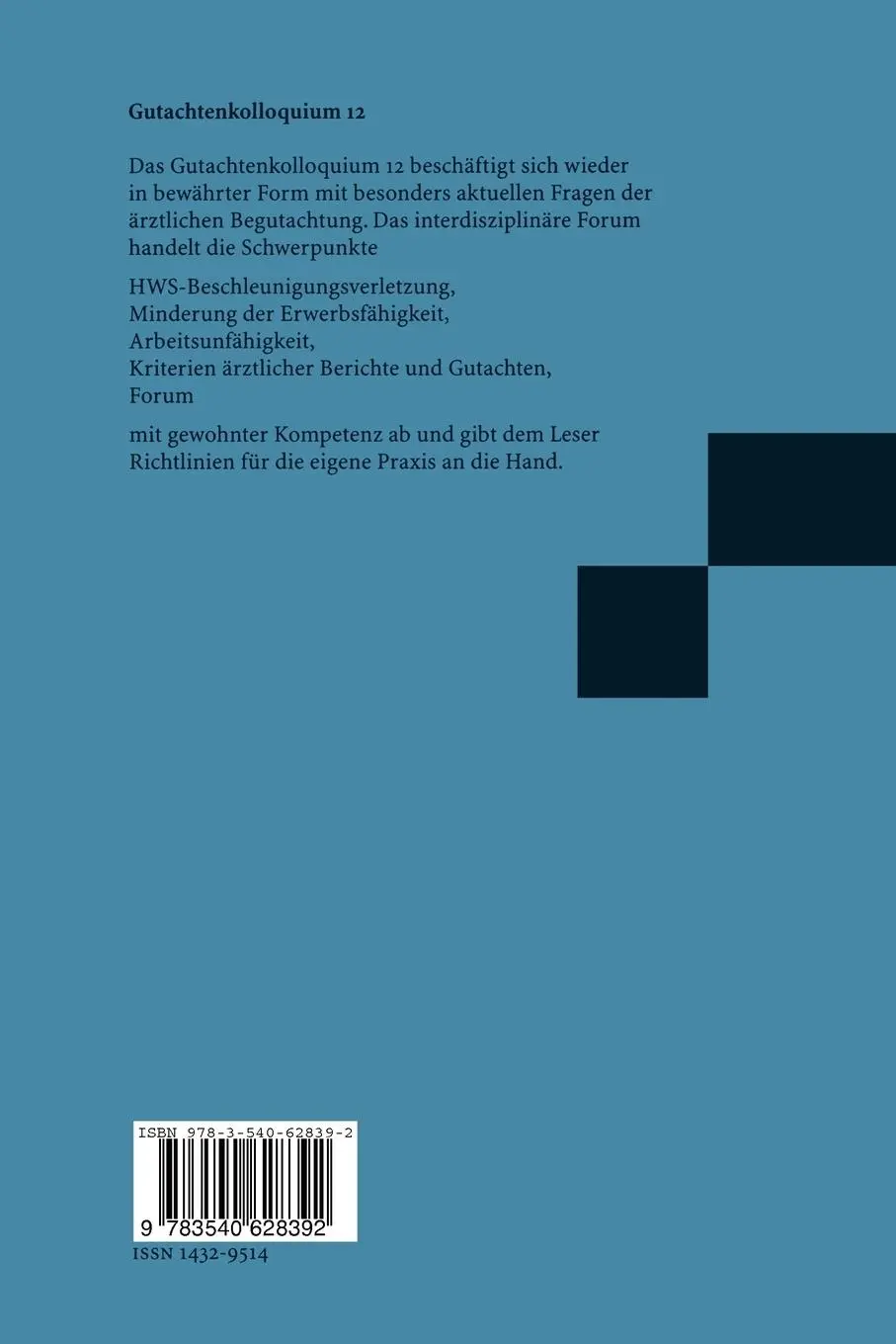 Rückseite: 9783540628392 | Gutachtenkolloquium 12 | Georg Kunze (u. a.) | Taschenbuch | xv | 1997
