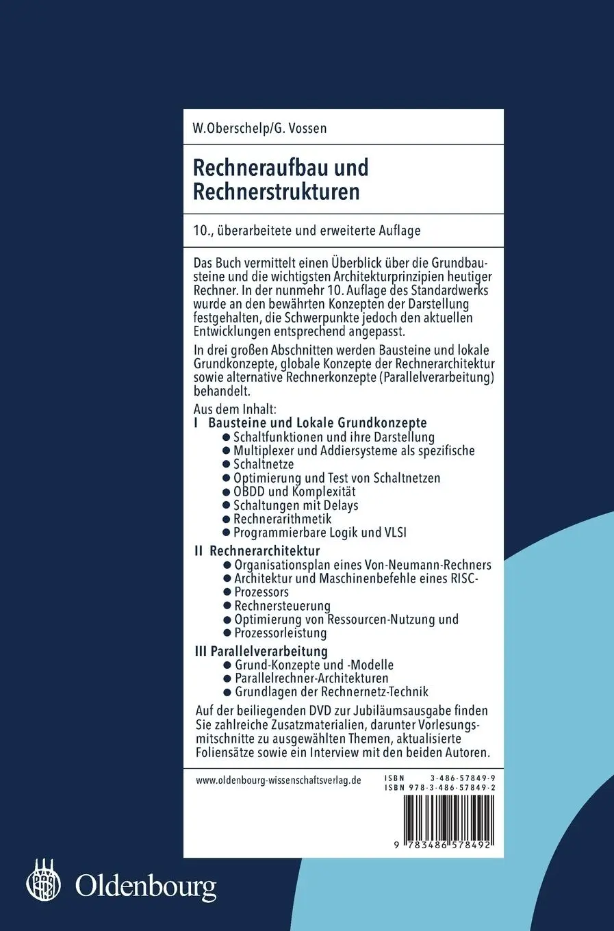 Rückseite: 9783486578492 | Rechneraufbau und Rechnerstrukturen | Gottfried Vossen (u. a.) | Buch