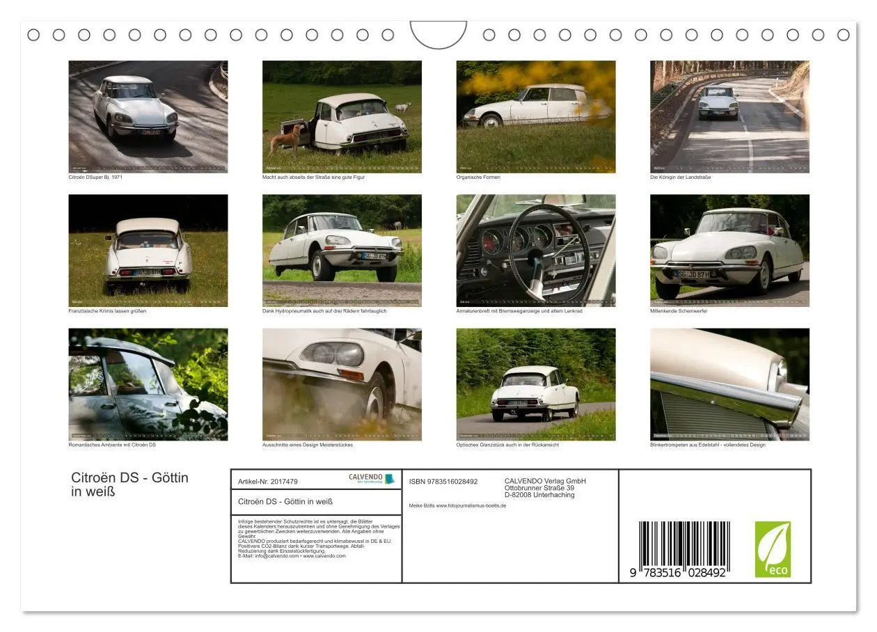 Bild: 9783516028492 | Citroën DS - Göttin in weiß (Wandkalender 2026 DIN A4 quer),...
