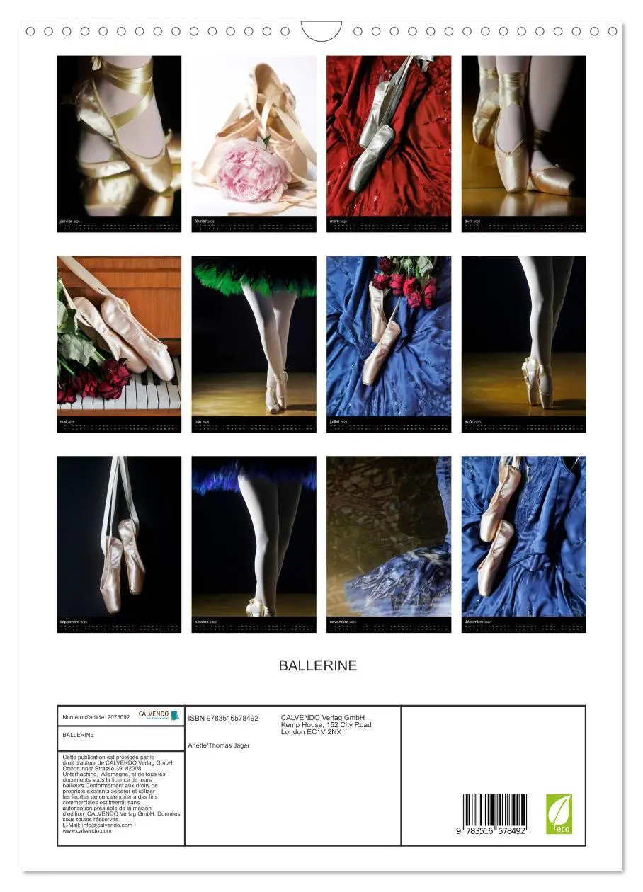Bild: 9783516578492 | BALLERINE (Calendrier mural 2026 DIN A3 horizontal), CALVENDO...