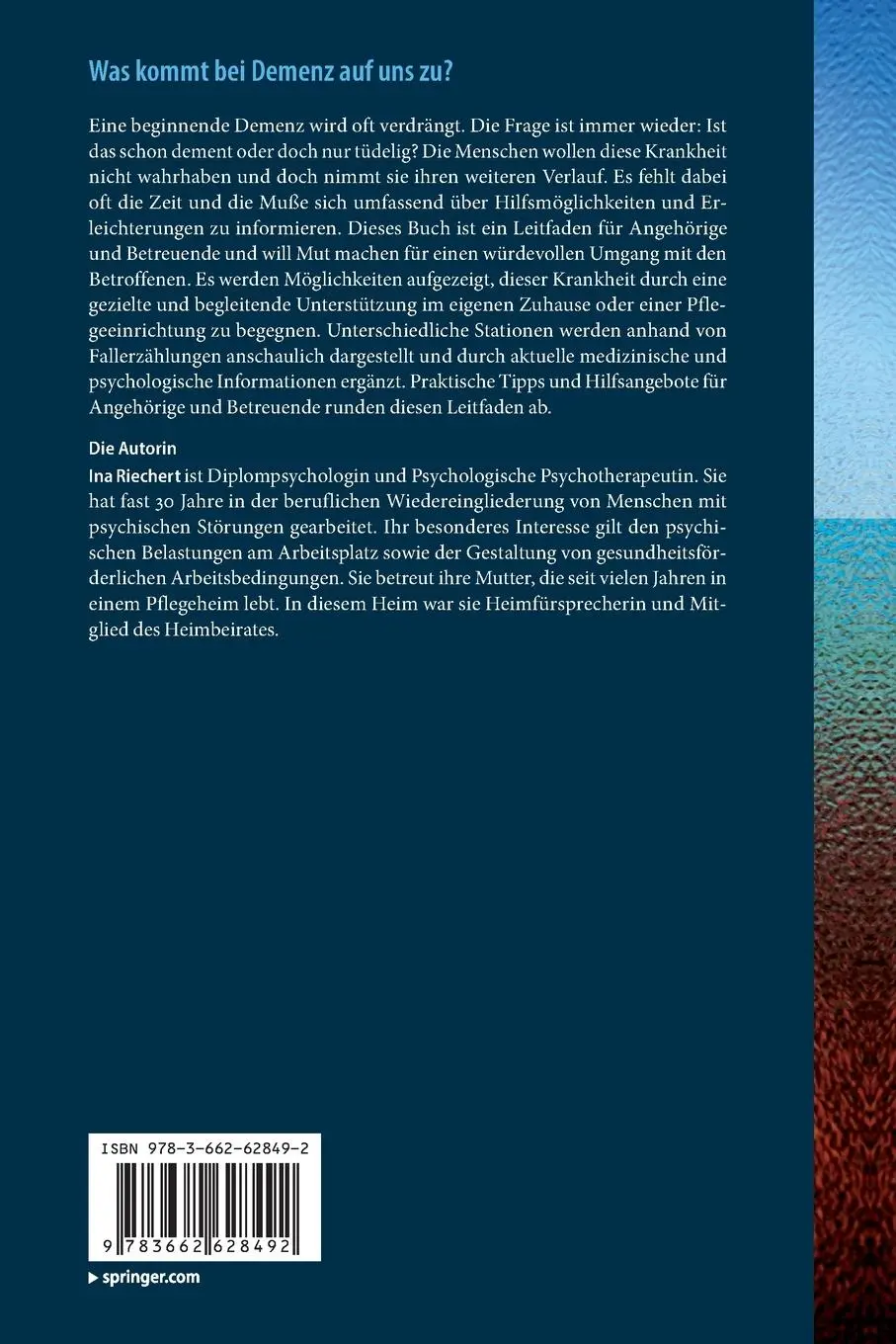Rückseite: 9783662628492 | Was kommt bei Demenz auf uns zu? | Ina Riechert | Taschenbuch | XVII