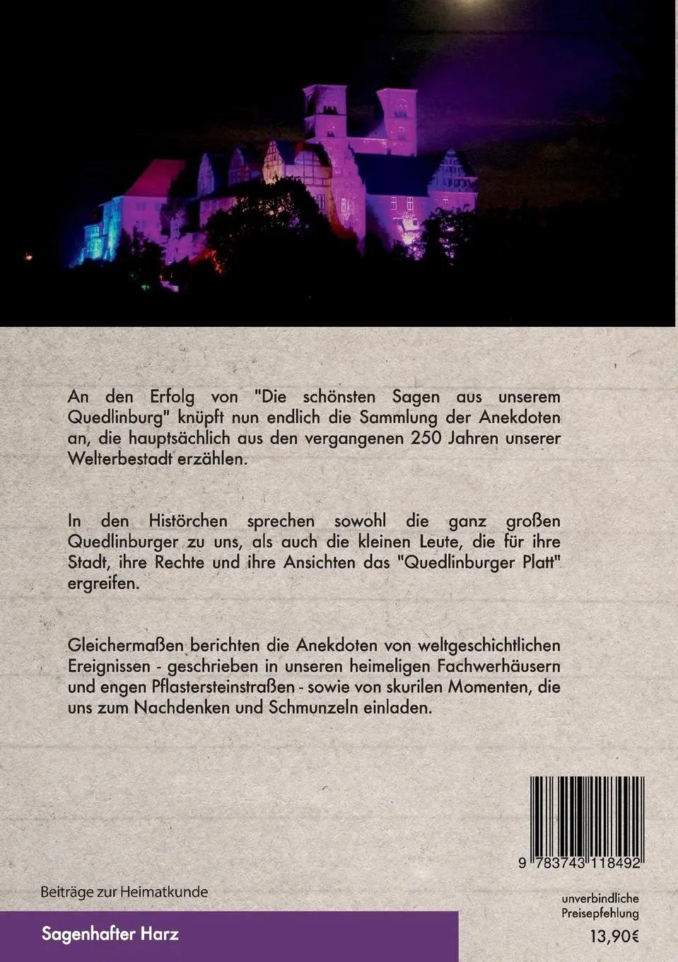 Rückseite: 9783743118492 | Quedlinburger Anekdoten | 100 ausgewählte Histörchen | Carsten Kiehne