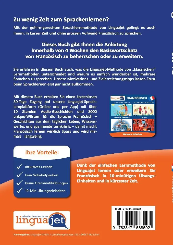 Bild: 9783347588592 | Französisch lernen - in 30 Tagen zum Basiswortschatz | Linguajet