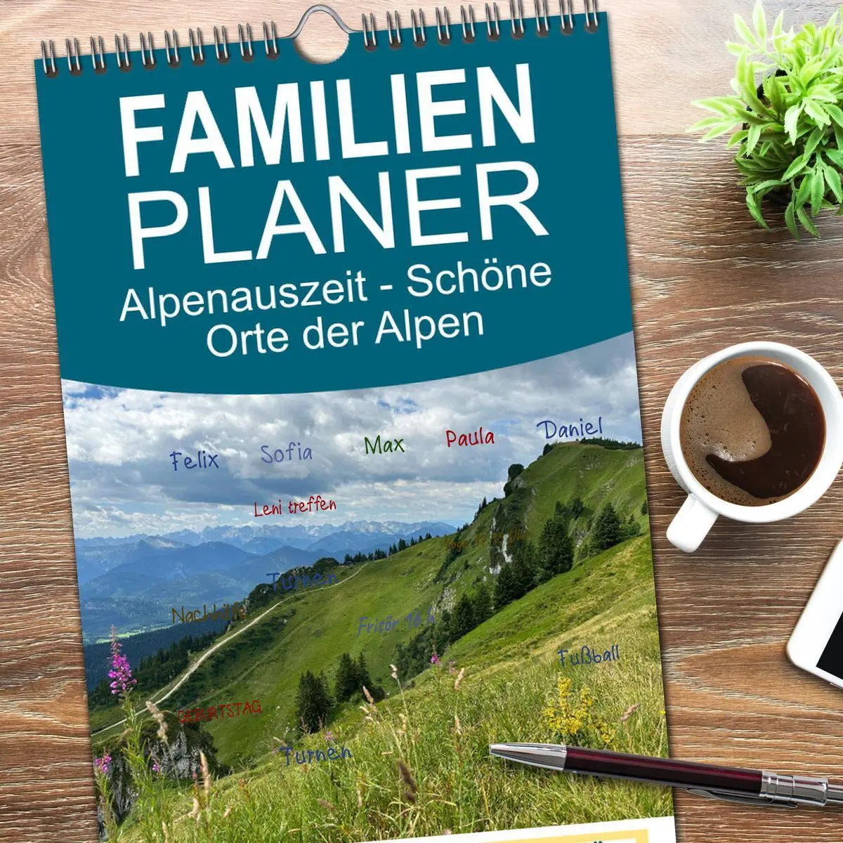 Bild: 9783516498592 | Familienplaner 2026 - Alpenauszeit - Schöne Orte der Alpen mit 5...