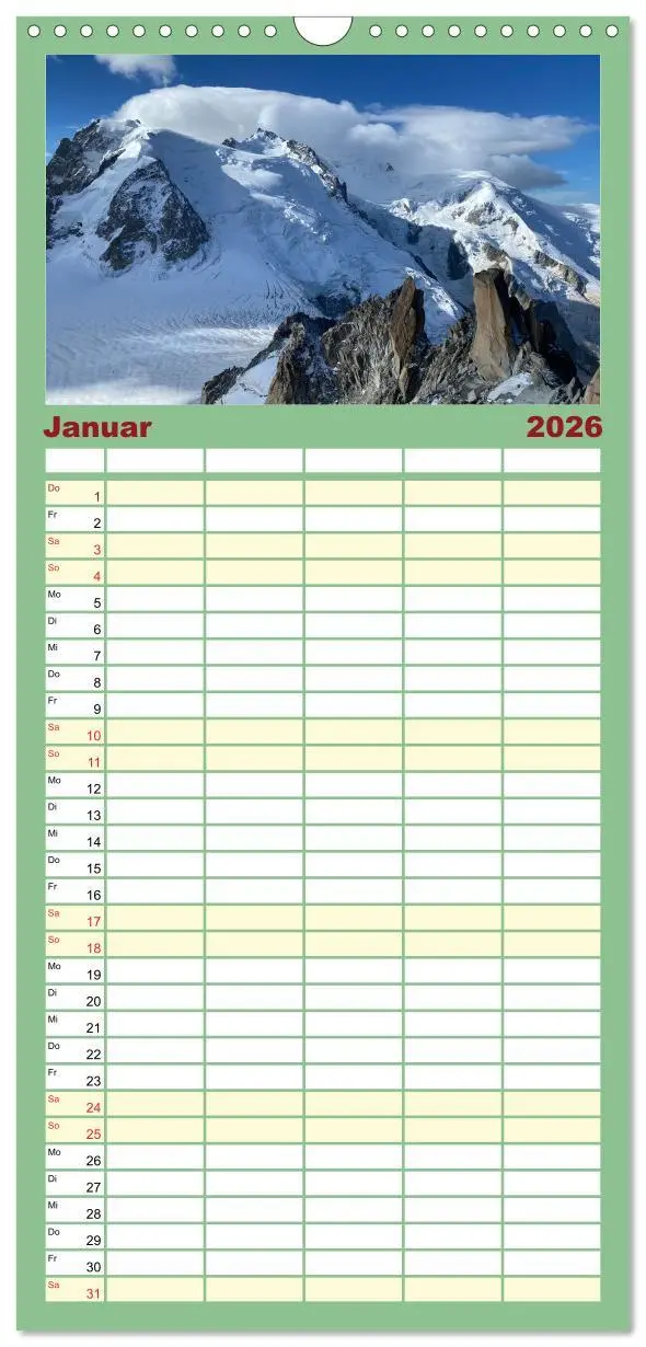 Bild: 9783516498592 | Familienplaner 2026 - Alpenauszeit - Schöne Orte der Alpen mit 5...