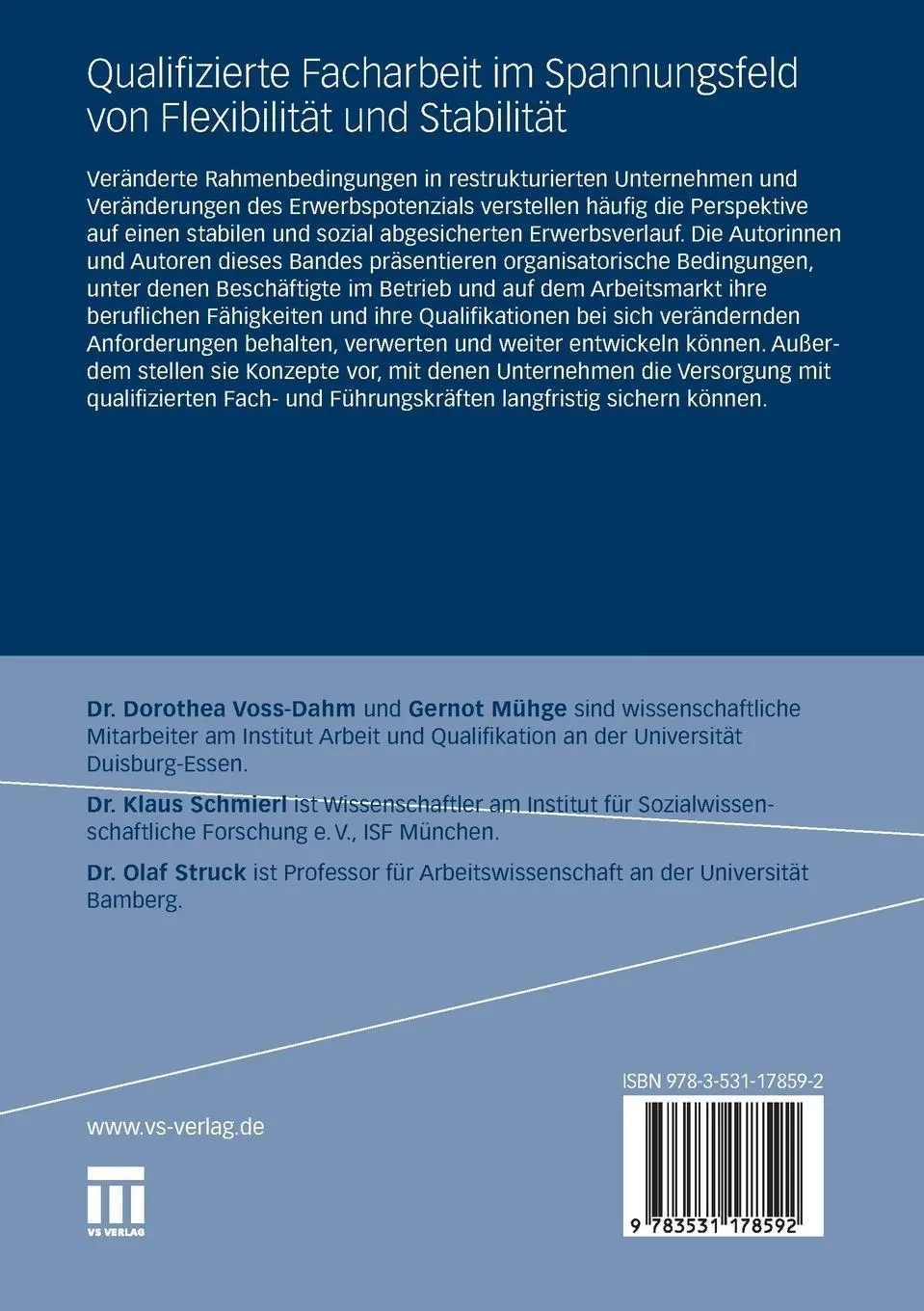 Rückseite: 9783531178592 | Qualifizierte Facharbeit im Spannungsfeld von Flexibilität und...