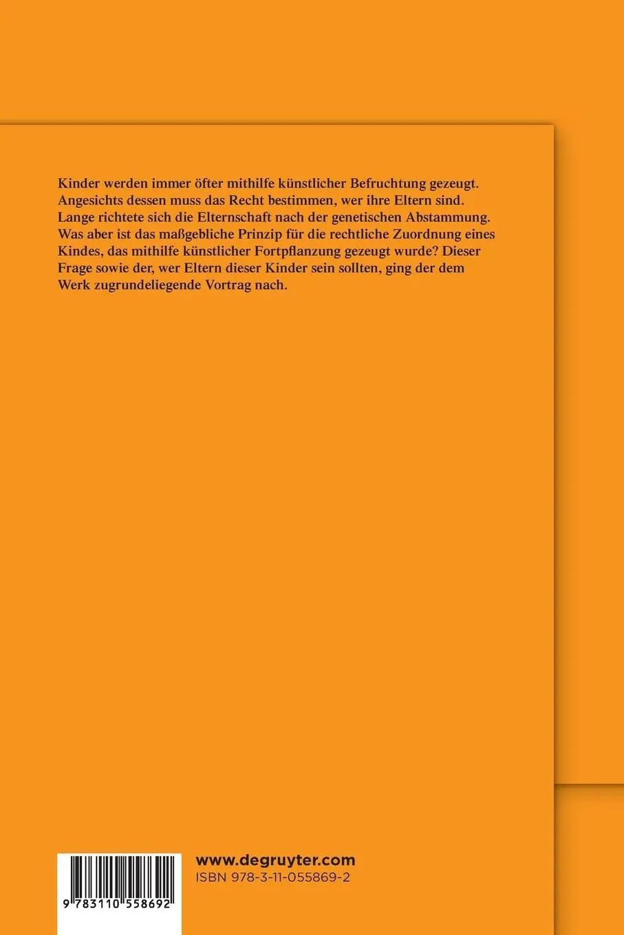 Rückseite: 9783110558692 | Abstammung und Verantwortung | Nina Dethloff | Taschenbuch | Paperback
