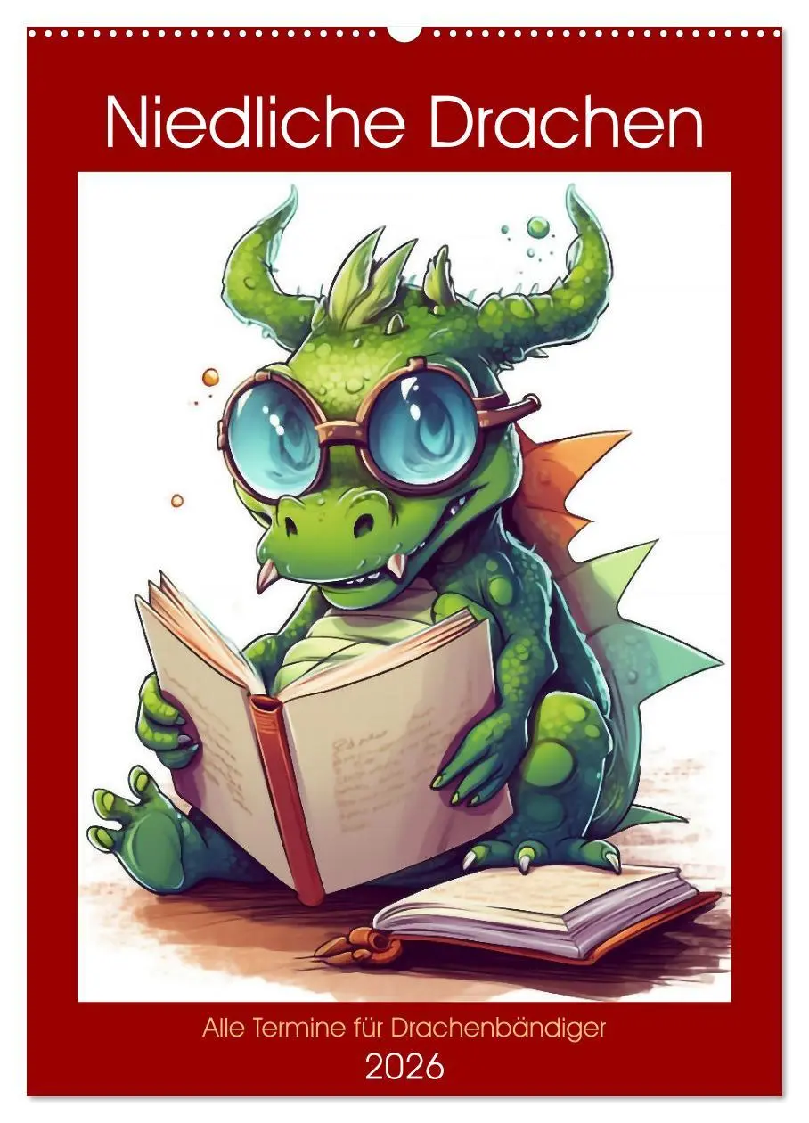 Cover: 9783516318692 | Niedliche Drachen (Wandkalender 2026 DIN A2 hoch), CALVENDO...