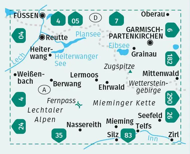 Bild: 9783991218692 | KOMPASS Wanderkarte 25 Zugspitze, Mieminger Kette, Ehrwald,...