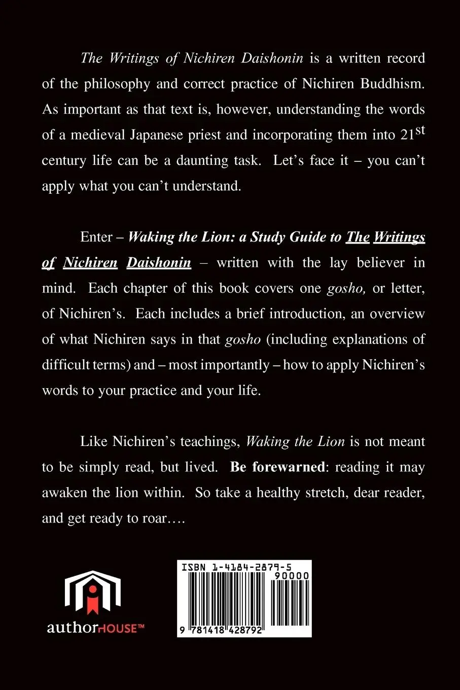 Rückseite: 9781418428792 | Waking the Lion | A Study Guide To: The Writings of Nichiren Daishonin