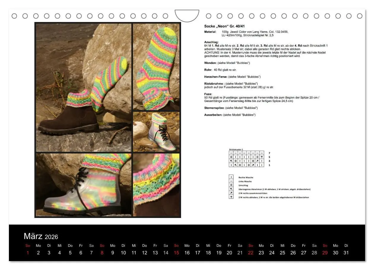 Bild: 9783516098792 | Sockenkalender Bootsocks 2026 (Wandkalender 2026 DIN A4 quer),...
