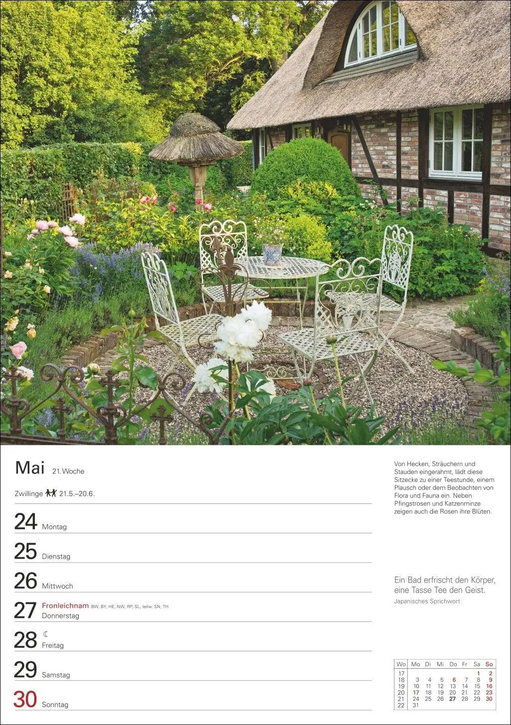Bild: 9783840038792 | Gartenparadiese Wochenplaner 2027 - 53 faszinierende Fotografien