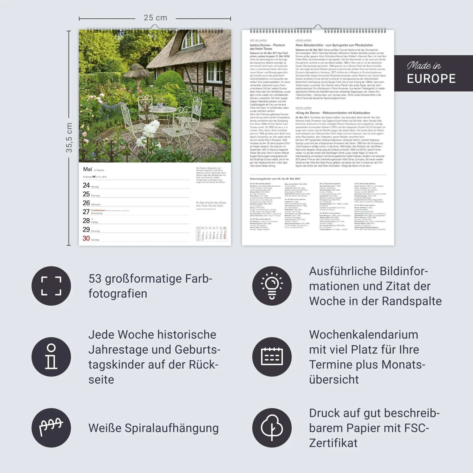 Bild: 9783840038792 | Gartenparadiese Wochenplaner 2027 - 53 faszinierende Fotografien