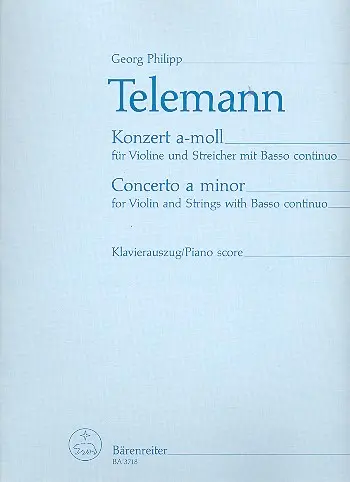 Cover: 9790006438792 | Concert A | Georg Philipp Telemann | Buch | Bärenreiter Verlag