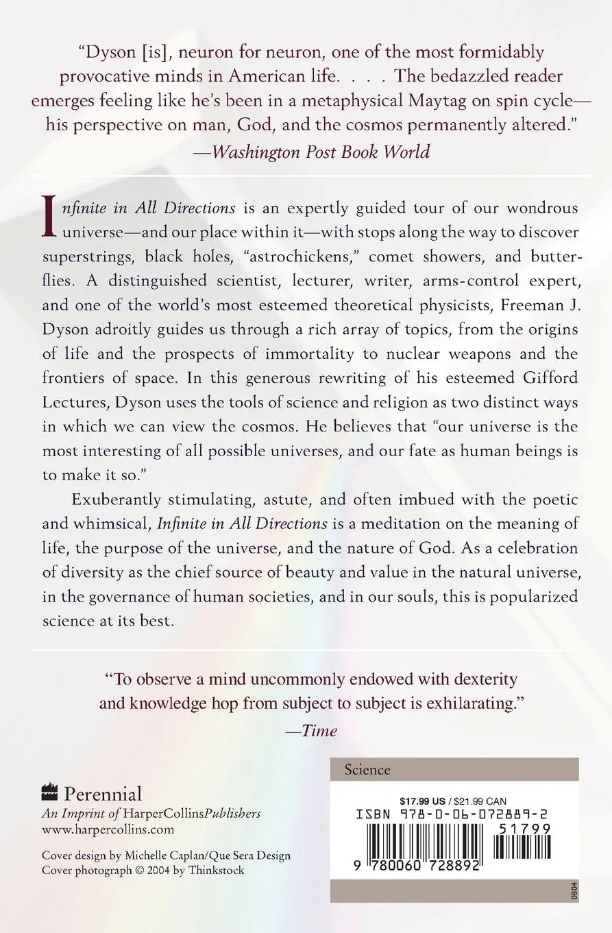 Rückseite: 9780060728892 | Infinite in All Directions | Freeman J Dyson | Taschenbuch | Englisch