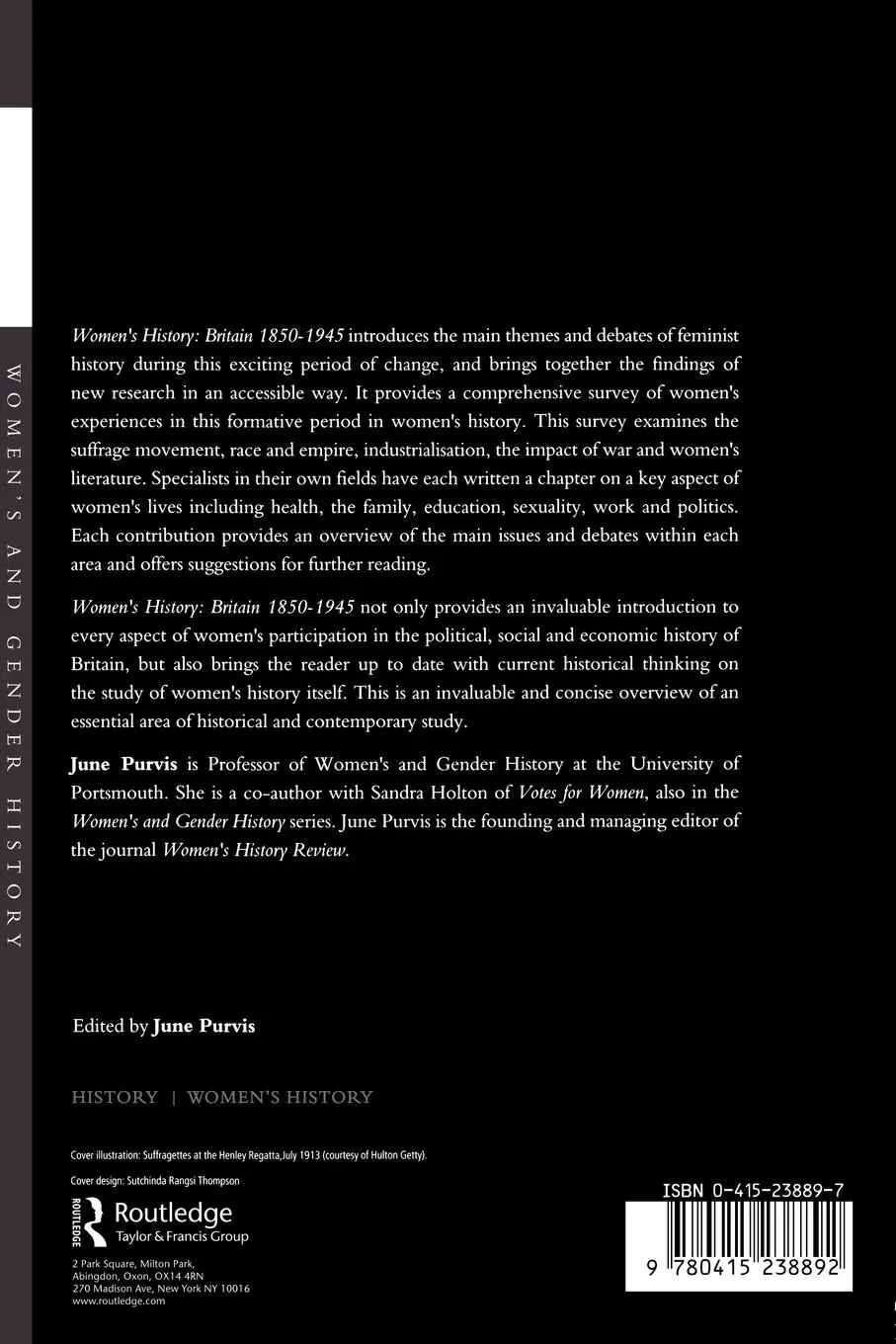Rückseite: 9780415238892 | Women's History | Britain, 1850-1945 : An Introduction | June Purvis