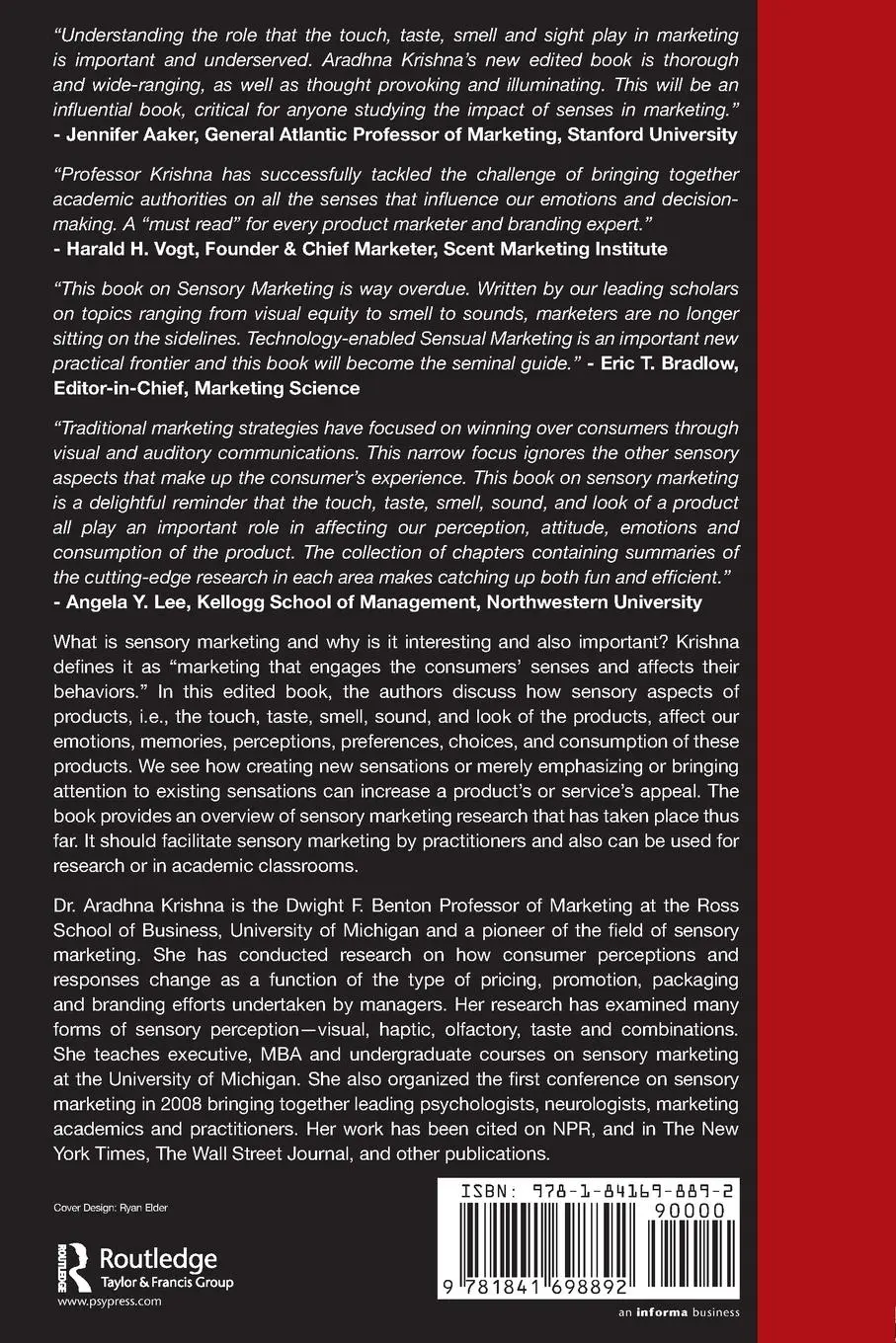Rückseite: 9781841698892 | Sensory Marketing | Research on the Sensuality of Products | Krishna