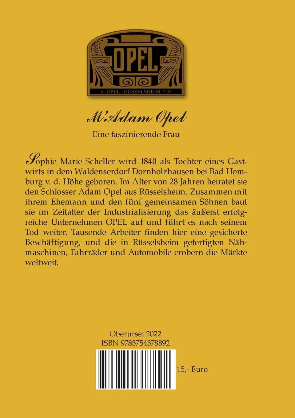 Rückseite: 9783754378892 | M'Adam Opel | Heide Doeringer | Taschenbuch | Paperback | 188 S.