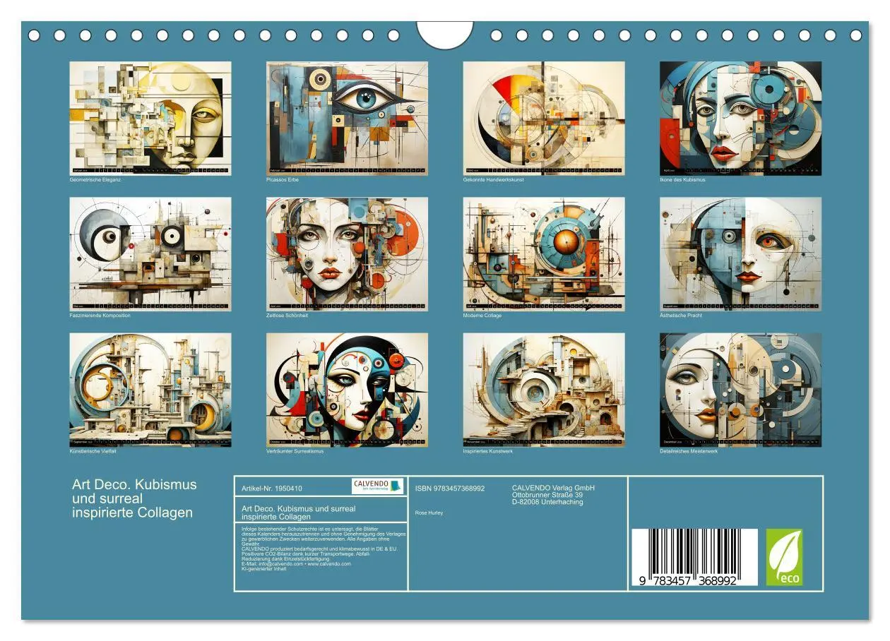 Bild: 9783457368992 | Art Deco. Kubismus und surreal inspirierte Collagen (Wandkalender...
