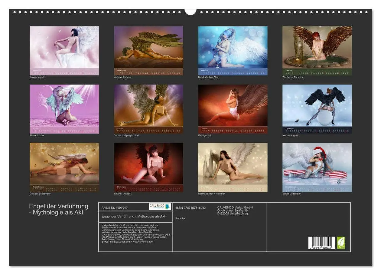 Bild: 9783457818992 | Engel der Verführung - Mythologie als Akt (Wandkalender 2026 DIN A2...