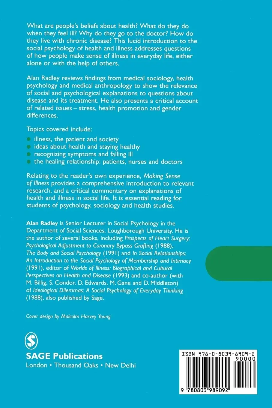 Rückseite: 9780803989092 | Making Sense of Illness | The Social Psychology of Health and Disease