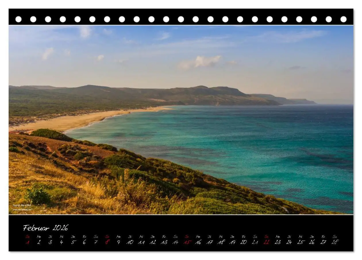 Bild: 9783516109092 | Sardinien Panoramakalender (Tischkalender 2026 DIN A5 quer),...