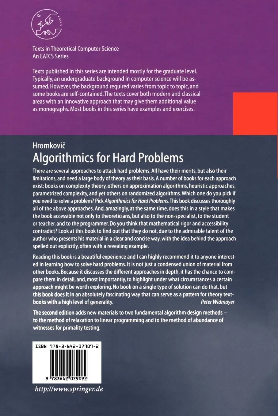 Rückseite: 9783642079092 | Algorithmics for Hard Problems | Juraj Hromkovi¿ | Taschenbuch | xiv