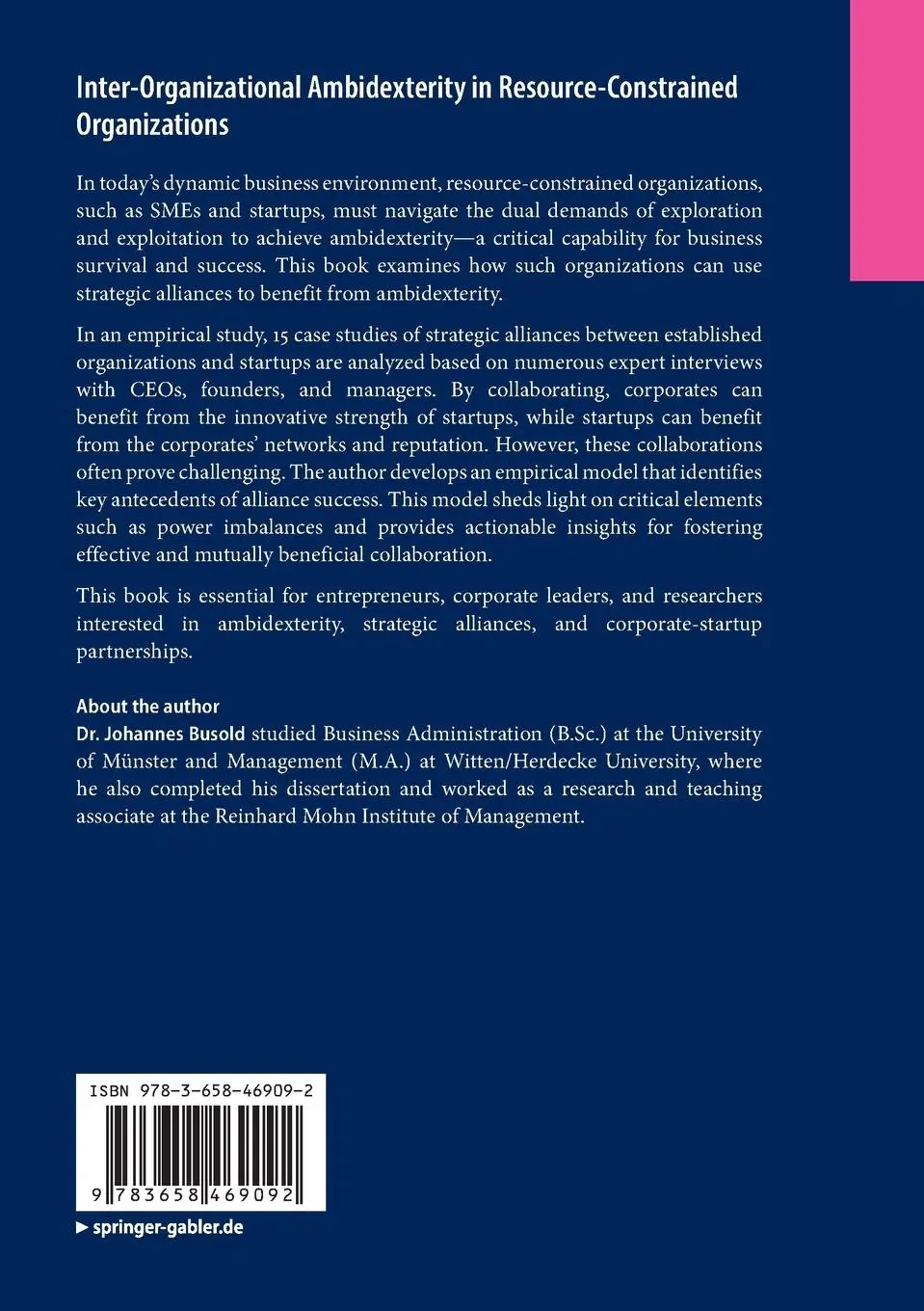 Rückseite: 9783658469092 | Inter-Organizational Ambidexterity in Resource-Constrained...