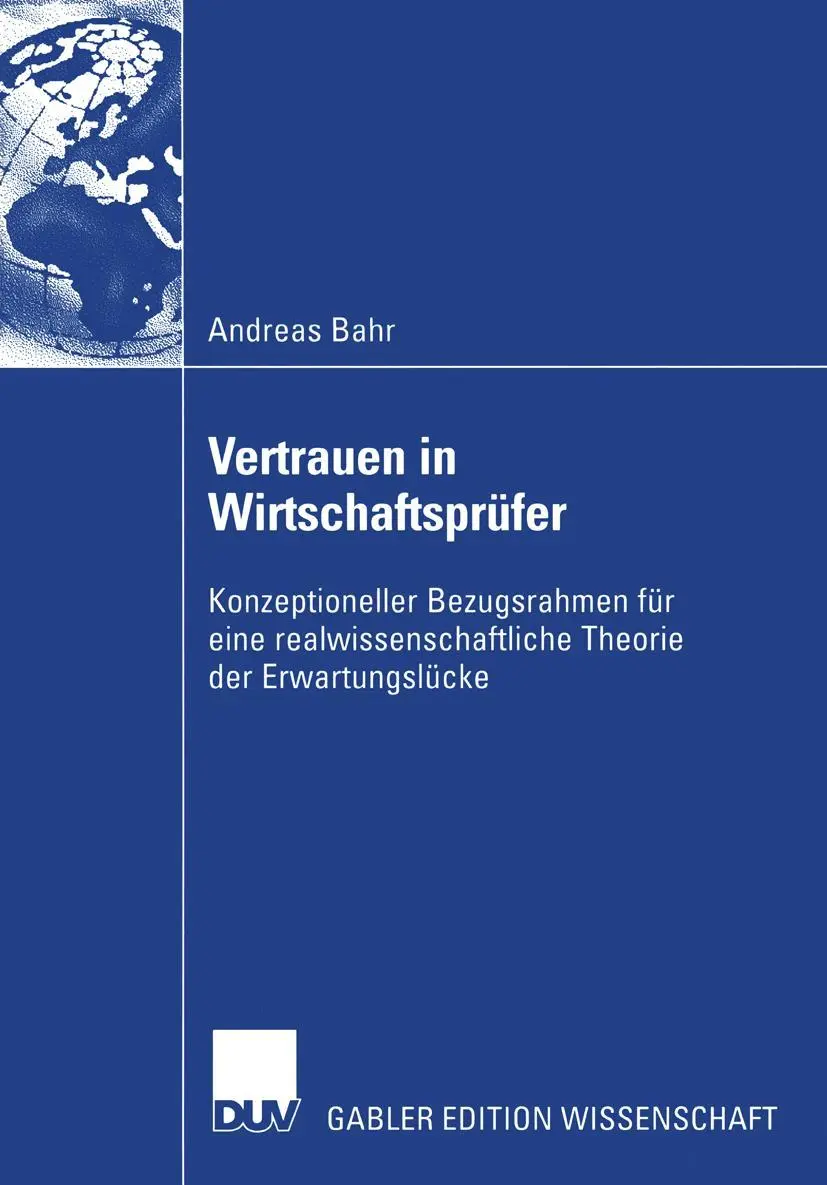 Cover: 9783824479092 | Vertrauen in Wirtschaftsprüfer | Andreas Bahr | Taschenbuch | xxi